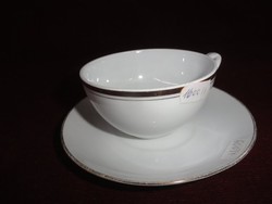 Mz Czechoslovak porcelain tea cup + saucer. Antique. On a snow-white background with a gold border. He has!
