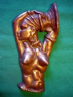 Afrikai bronz női akt dombormű.