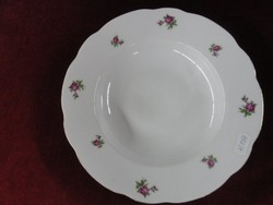 Mz Czechoslovak porcelain deep plate, on a snow-white background with a small purple flower. He has!