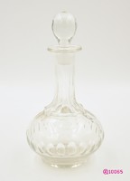 Biedermeier konyakos üveg,  csiszolt üvegdugóval. XIX. sz.