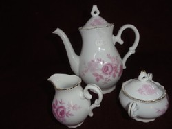 Mz Czechoslovak porcelain coffee set of 15 pieces. Snow-white background with pink flowers. He has!