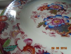 Antik angol újszerű kézzel festett ,számozott virág mintás finom porcelán tányér-17,5 cm