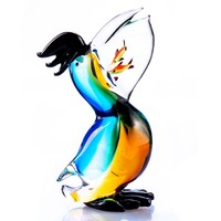Különleges pelikán figura - Muranoi stílusú - dekoratív műalkotás