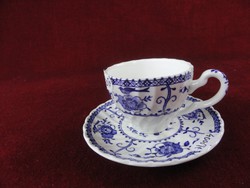 Johnson brothers English porcelain coffee cup + coaster. Cobalt blue. He has!