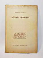 Somlyó György : Adónis siratása 1942 dedikált példány 