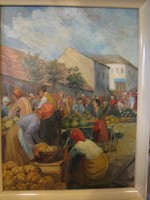 Market scene (old Kispest market)