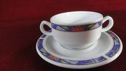 Lilien porcelain Austria. Soup cup + saucer, blue border. He has!