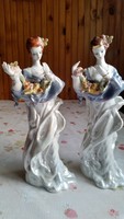 Sorszámozott antik / vintage női porcelán szobor 2 db / nyár, tavasz/ eladó!