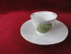 Lilien porcelain Austria, commemorative coffee cup + coaster. Salzburg with a view. He has!