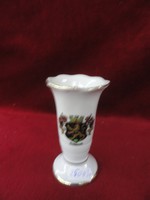 Wr German porcelain vase with Heidelberg coat of arms. Its height is 9.5 cm. He has!