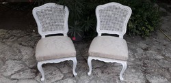 Provence barokk nádbetétes szék párban