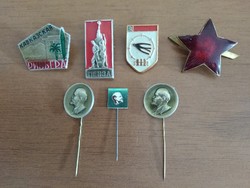 7 db régi sapkajelvény, kitűző (Lenin, orosz, szovjet) egyben eladó