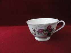 Porcelain tea cup decorated with a wonderful bouquet of roses. He has!