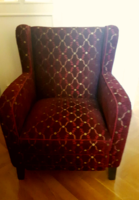Bordó-arany színű felújított Art deco fotel
