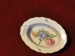 Herend porcelain woven oval basket with a bouquet of flowers in the middle. He has!