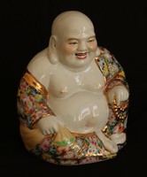 Antik, kínai porcelán Buddha szobor