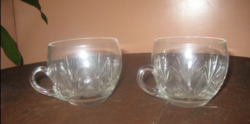 Crystal cup and saucer in a pair