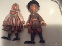 Couple of dolls in Polish folk costume from the retro 60s
