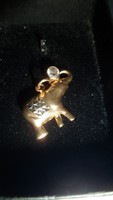 14K gold pendant / elephant