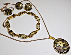 Toledói ékszer szett:  nyaklánc, gyűrű,klipsz, karkötő