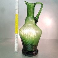 Zöld optikai díszítésű üvegkancsó (847)