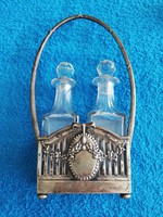 1,-Ft Antik ezüst ecetes és olajtartó eredeti üvegeikkel!