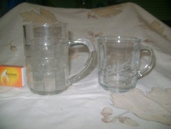 Retro gyűjtői üveg pohár - két darab - gyümölcsös, "Zsuzska"