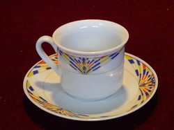 Chinese porcelain coffee cup + coaster. Elegant quality porcelain. He has!