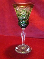 Hand polished lipped lead crystal goblet. Extra green. He has!