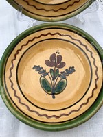 Folk ceramic wall plate 2 pcs together