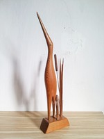 Ritka,retro,vintage,gyönyörű fából faragott madár figura