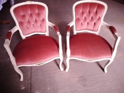 Barok rokoko törtfehér karfás szék 2 darab