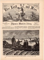 Ferenc József és Tisza Kálmán a szegedi árvíz idején (2), metszet 1879, 16 x 23 cm, monarchia, újság
