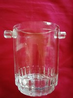 Üveg jégkocka tartó 14 cm magas, 11 cm átmérőjű 