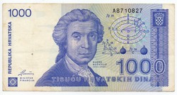Horvátország 1000 horvát Dínár, 1991