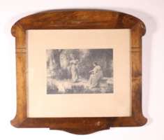 Art Deco Wooden Frame, Polished Mahogany