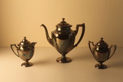 Art Deco 3 db-os kávé kiöntő készlet, Van Bergh Silver Plate Company