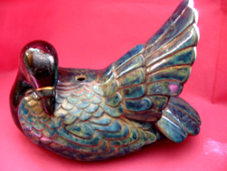 Türkiz-arany nagy pávagalamb figura