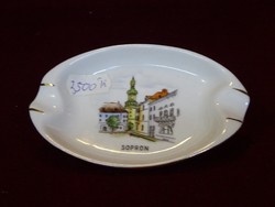 Aquincum porcelain ashtray with Sopron view. He has!