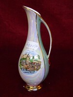 German Bavarian porcelain vase, hand painted, st. Wolfgang with a view. He has!
