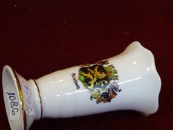 Wr German porcelain vase with Heidelberg coat of arms. He has!