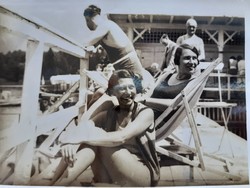 Régi fotó vintage csoportkép fénykép strand 1930 körül 2 db