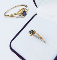 Francia 18 karátos arany zafír gyűrű 