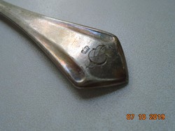 30 g ezüsttel Wellner90 nemesi koronás monogrammal ezüstözött patinás kanál