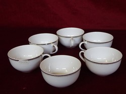 Oriental tea cup with gold stripe. Set of 6 pieces. He has!