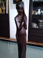 Beautiful African Christian statue made of precious wood