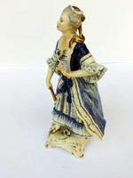 Volkstedt barok dáma porcelán szobor