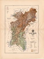 Bars megye térkép 1888 (4), vármegye, atlasz, Kogutowicz Manó, 43 x 56 cm, Gönczy Pál, Ujbánya