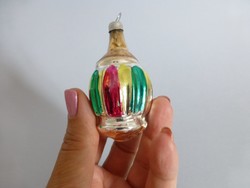 Ritka retro,vintage,üveg lámpás alakú karácsonyfadísz