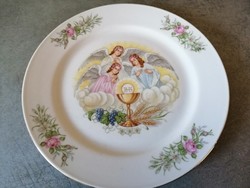 Vallásos mintázatú Berauther porcelán reggelizőszett